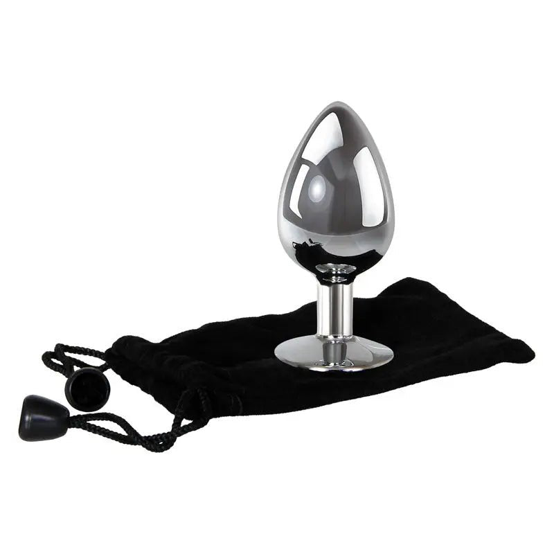Shop affordable quality Adam & Eve Clear Gem Anal Plug - Large - Metallic 9.5 cm Large Butt Plug with Clear Gem Base - Discreet Intimate Essentials - ANAL TOYS - Adam & Eve