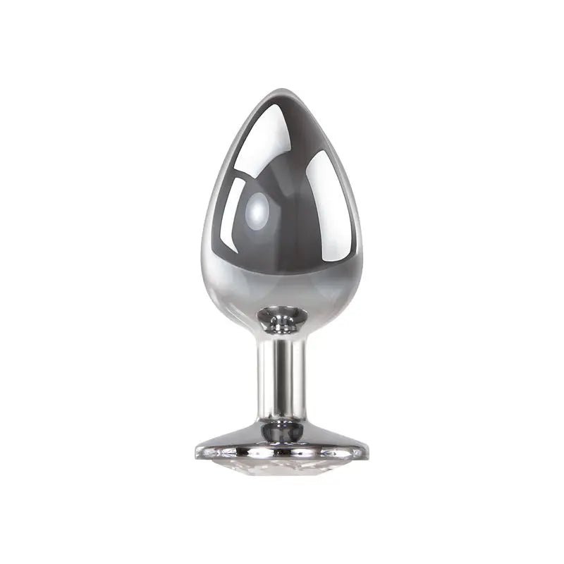 Shop affordable quality Adam & Eve Clear Gem Anal Plug - Large - Metallic 9.5 cm Large Butt Plug with Clear Gem Base - Discreet Intimate Essentials - ANAL TOYS - Adam & Eve