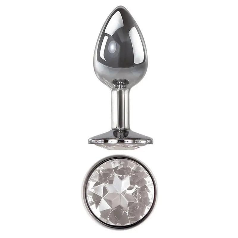 Adam & Eve Clear Gem Anal Plug - Medium - Metallic 8.2 cm Medium Butt Plug with Clear Gem Base Adam & Eve Discreet Intimate Essentials.