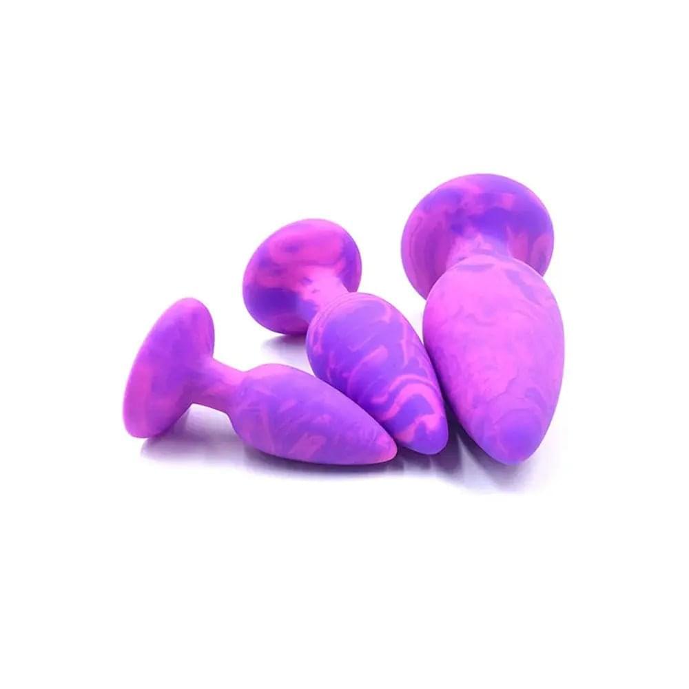 Adam & Eve COLOUR SWIRL Anal Plug Set - /Pink Butt Plugs - Set of 3 Sizes Adam & Eve Discreet Intimate Essentials.