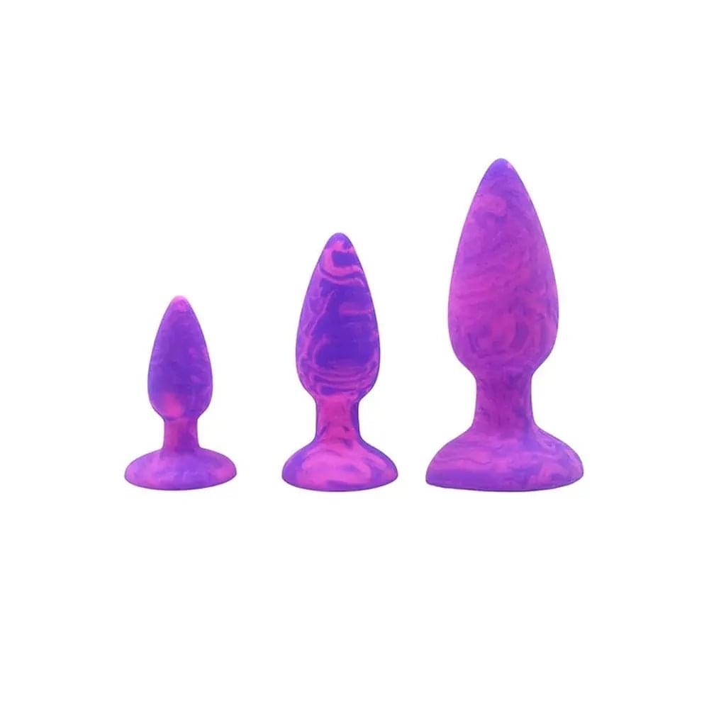 Adam & Eve COLOUR SWIRL Anal Plug Set - /Pink Butt Plugs - Set of 3 Sizes Adam & Eve Discreet Intimate Essentials.