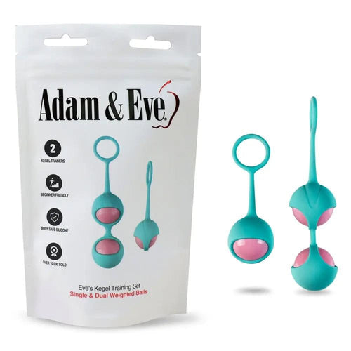Adam & Eve Eve's Kegel Training Set - Teal/Pink Kegel Trainers - Set of 2 Adam & Eve Discreet Intimate Essentials.