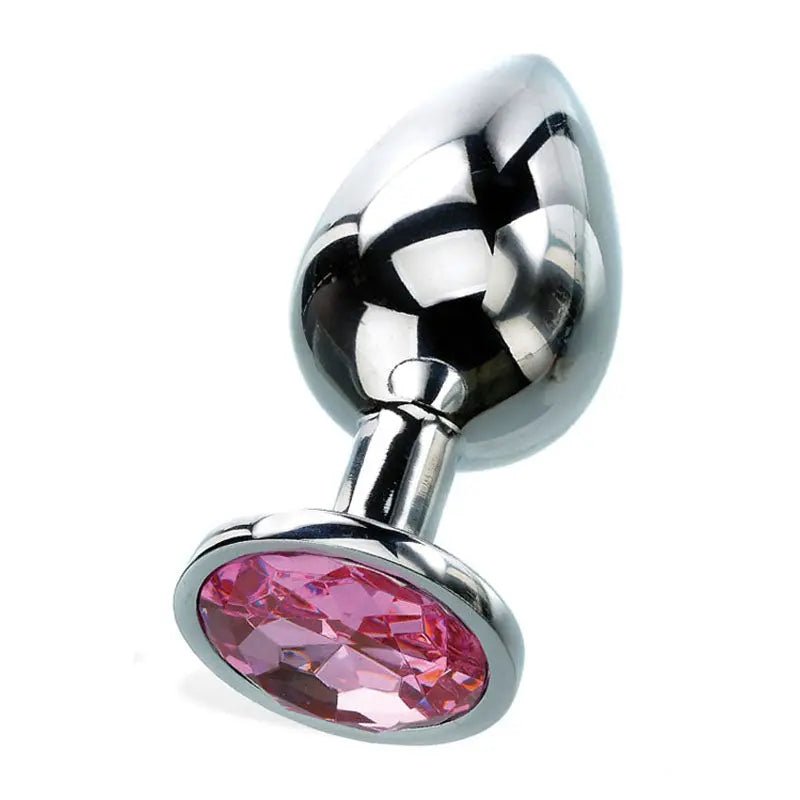 Shop affordable quality Adam & Eve Gem Anal Plug - Medium - Silver Medium 8.2 cm Metal Butt Plug with Gem - Discreet Intimate Essentials - ANAL TOYS - Adam & Eve