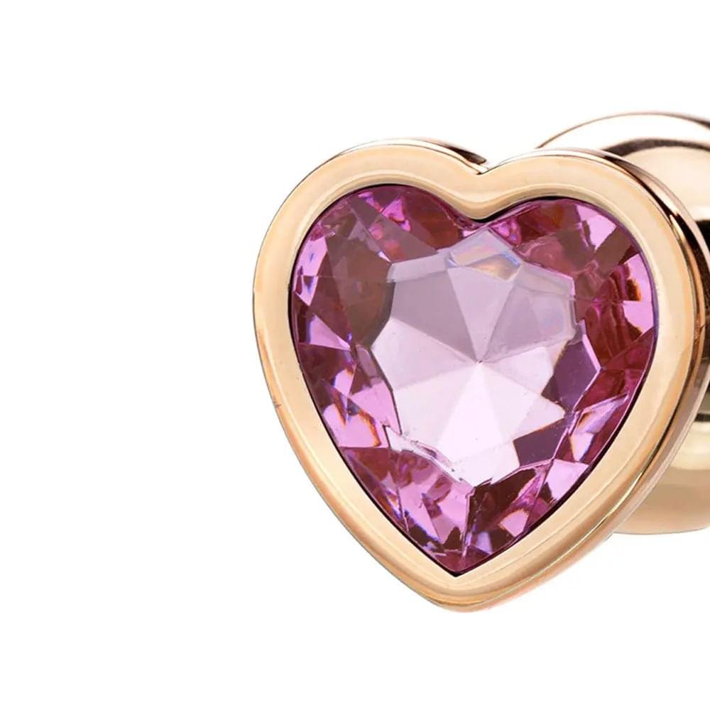 Adam & Eve  HEART GEM ANAL TRAINING SET -  Metal Anal Plugs with Pink Gem Bases - Set of 3 Sizes Adam & Eve Discreet Intimate Essentials.