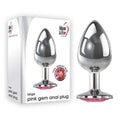 Shop affordable quality Adam & Eve Pink Gem Anal Plug - Large - Silver Large cm Metal Butt Plug with Pink Gem - Discreet Intimate Essentials - ANAL TOYS - Adam & Eve