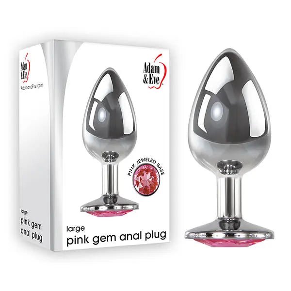Shop affordable quality Adam & Eve Pink Gem Anal Plug - Large - Silver Large cm Metal Butt Plug with Pink Gem - Discreet Intimate Essentials - ANAL TOYS - Adam & Eve