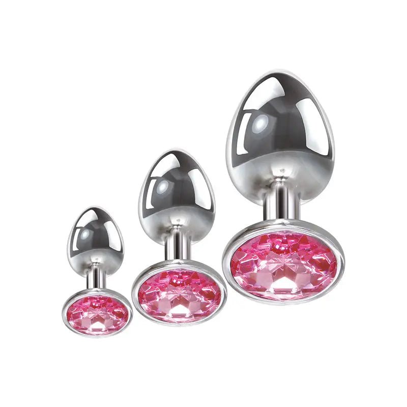 Shop affordable quality Adam & Eve Pink Gem Anal Plug Set - Metallic Butt Plugs with Gems - Set of 3 Sizes - Discreet Intimate Essentials - ANAL TOYS - Adam & Eve
