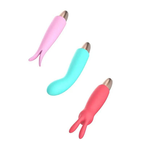 Adam & Eve PLAYFUL SEDUCTION KIT - USB Rechargeable Vibrator with 3 Interchangeable Sleeves Adam & Eve Discreet Intimate Essentials.