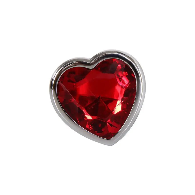 Shop affordable quality Adam & Eve Red Heart Gen Anal Plug - Medium - Metallic 8.25 cm Butt Plug with Heart Gem Base - Discreet Intimate Essentials - ANAL TOYS - Adam & Eve