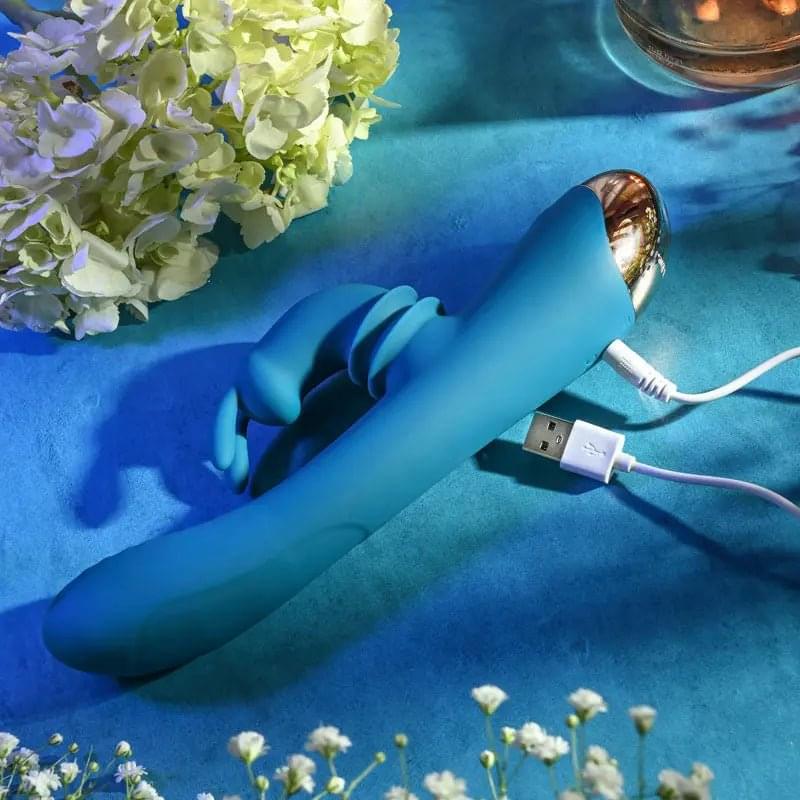 Adam & Eve SHIMMY & SHAKE VELVET RABBIT -  22.4 cm USB Rechargeable Rabbit Vibrator Adam & Eve Discreet Intimate Essentials.