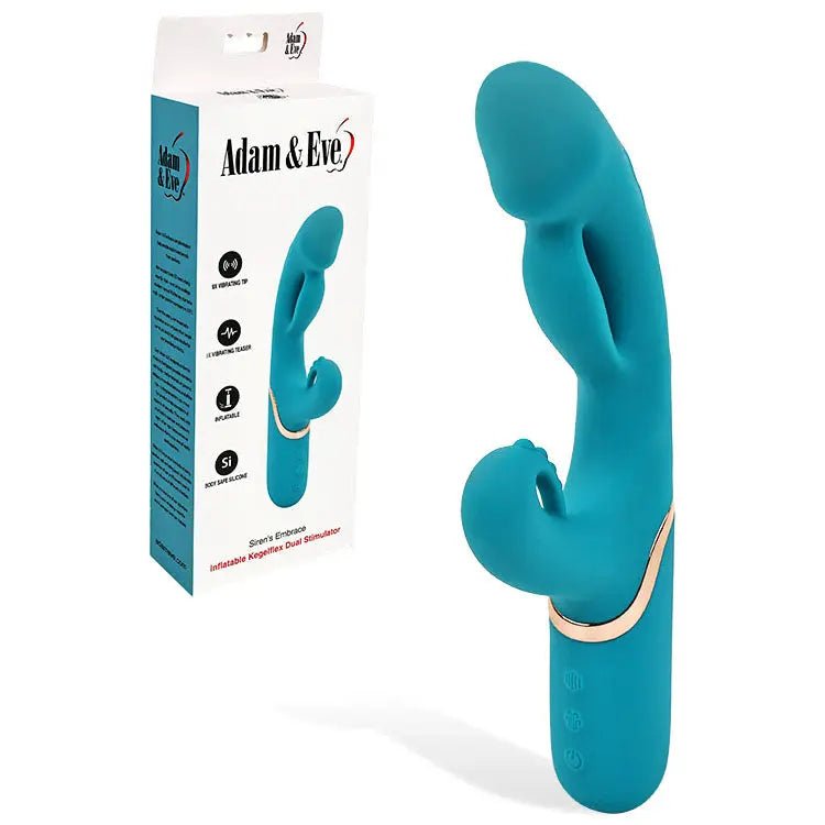 Shop affordable quality Adam & Eve SIRENS EMBRACE - Teal 24 cm USB Rechargeable Inflatable Rabbit Vibrator - Discreet Intimate Essentials - VIBRATORS - Adam & Eve