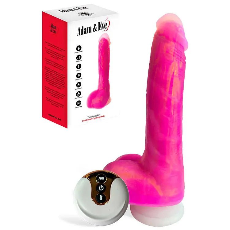 Shop affordable quality Adam & Eve THE SQUIGGLER - 22.8 cm USB Rechargeable Thrusting Vibrating & Gyrating Dildo with Wireless Remote - Discreet Intimate Essentials - DONGS - Adam & Eve