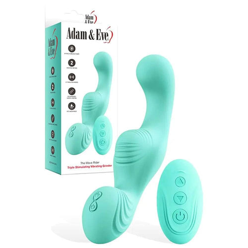 Adam & Eve THE WAVE RIDER - Teal USB Rechargeable Triple Stimulating Grinder Pad with Remote Control Adam & Eve Discreet Intimate Essentials.