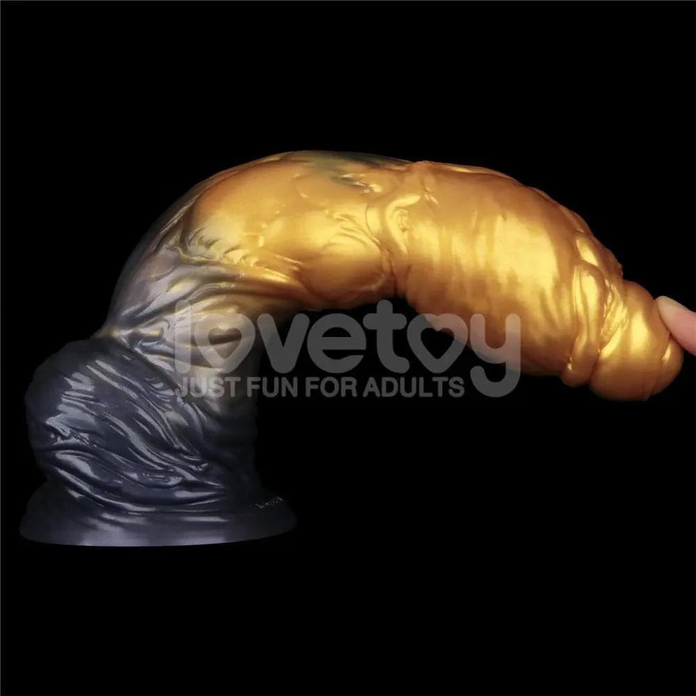 Aerosx 10 Inch Dual Density Inflatable Dildo - Gold/Blue 33 cm Inflatable Fantasy Dildo Lovetoy Discreet Intimate Essentials.