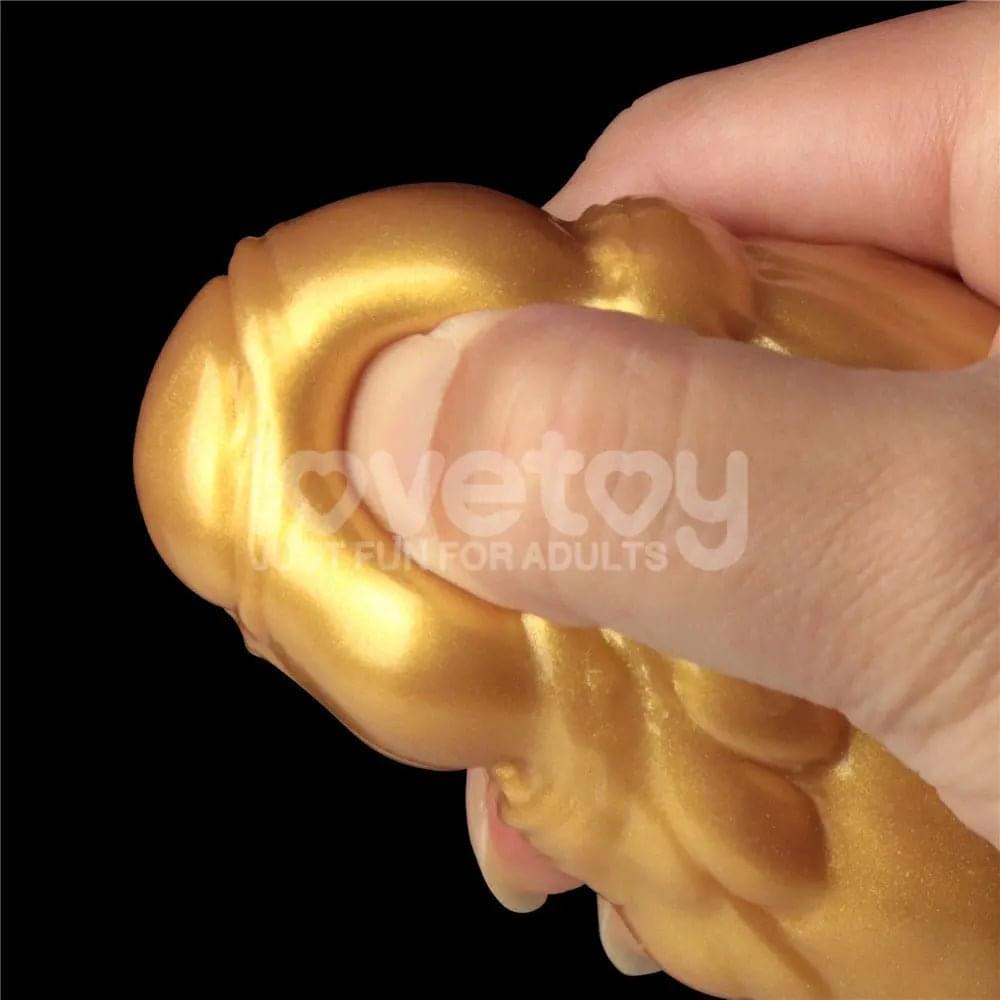 Aerosx 10 Inch Dual Density Inflatable Dildo - Gold/Blue 33 cm Inflatable Fantasy Dildo Lovetoy Discreet Intimate Essentials.