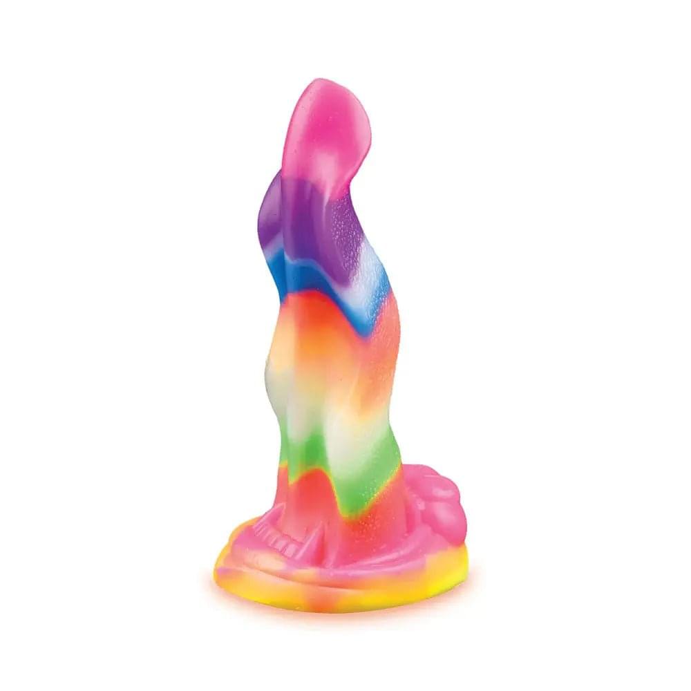 Alien Nation - Lick Of The Lair - Glow in Dark Rainbow 17.8 cm Fantasy Dong Icon Brands Discreet Intimate Essentials.