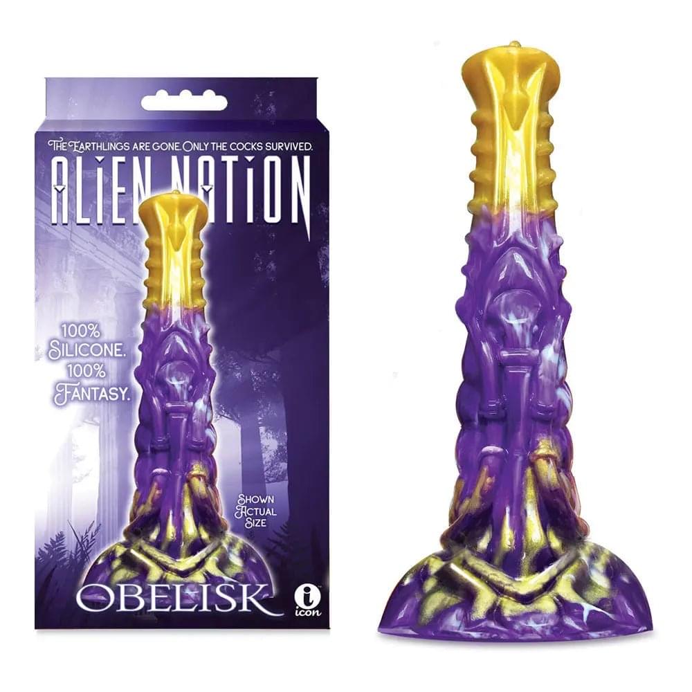 Alien Nation - Obelisk - /Gold 22.2 cm Fantasy Dong Icon Brands Discreet Intimate Essentials.