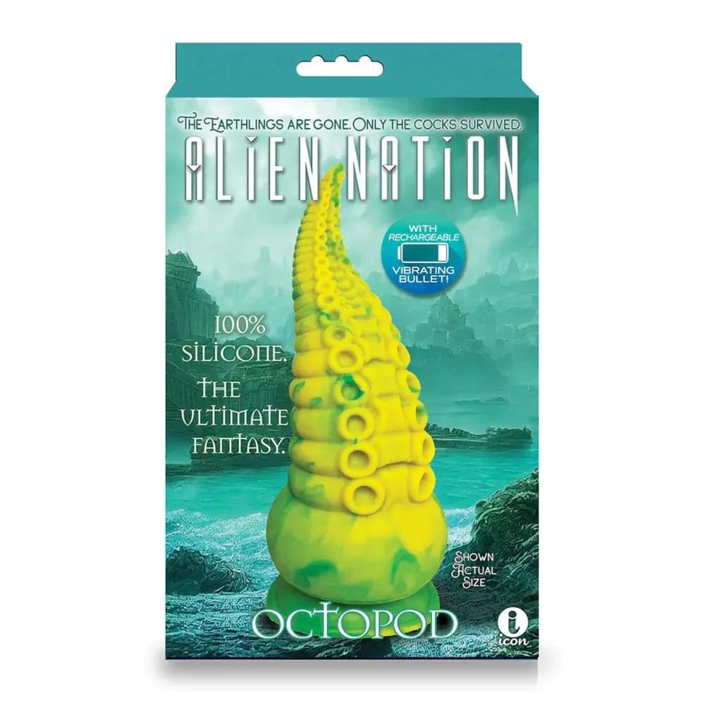 Alien Nation - Octopod - Yellow/Green 22.9 cm USB Rechargeable Vibrating Fantasy Dong Icon Brands Discreet Intimate Essentials.