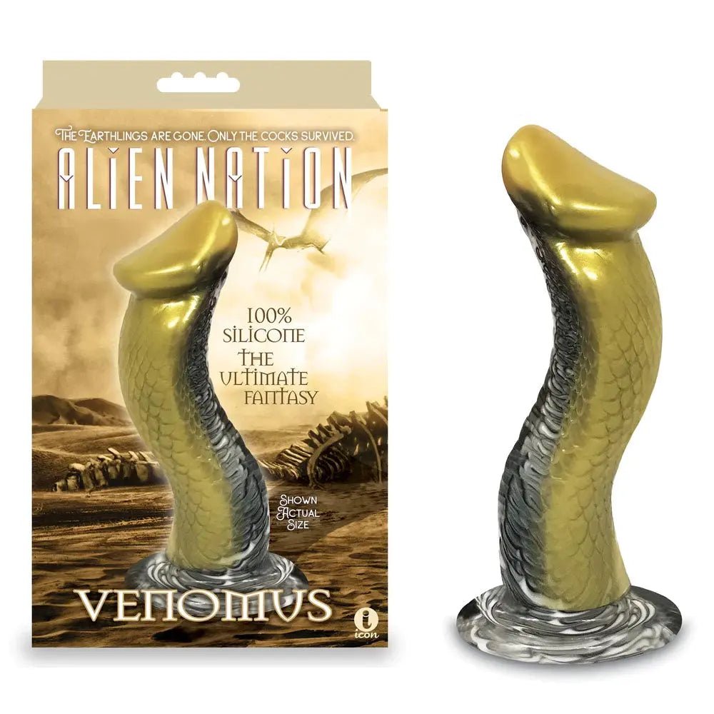 Shop affordable quality Alien Nation - Venomus - Gold 22.9 cm Snake Fantasy Dong - Discreet Intimate Essentials - DONGS - Icon Brands