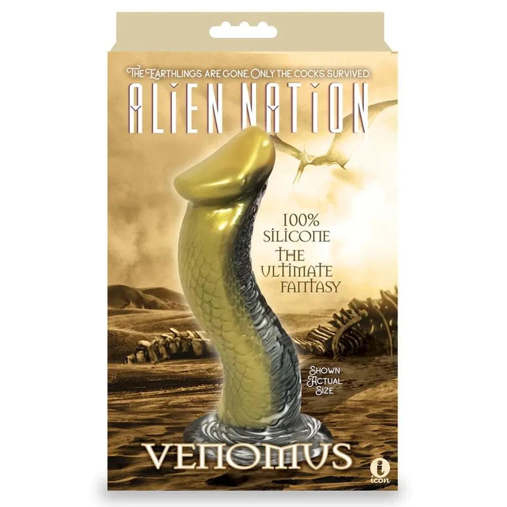 Alien Nation - Venomus - Gold 22.9 cm Snake Fantasy Dong Icon Brands Discreet Intimate Essentials.