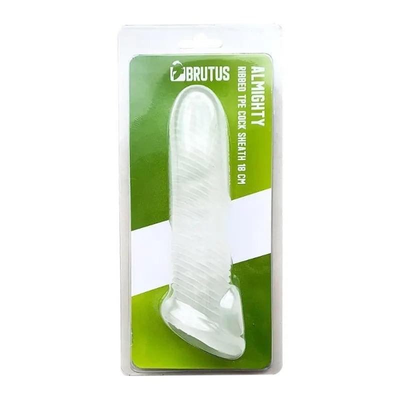 Almighty Ribbed Cocksheath 18cm Brutus Discreet Intimate Essentials.