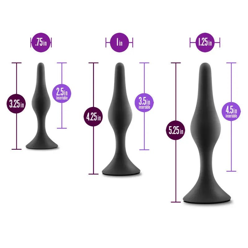 Shop affordable quality Anal Adventures Platinum Silicone Beginner Plug Kit - Butt Plug Kit - Set of 3 Sizes - Discreet Intimate Essentials - ANAL TOYS - Blush Novelties