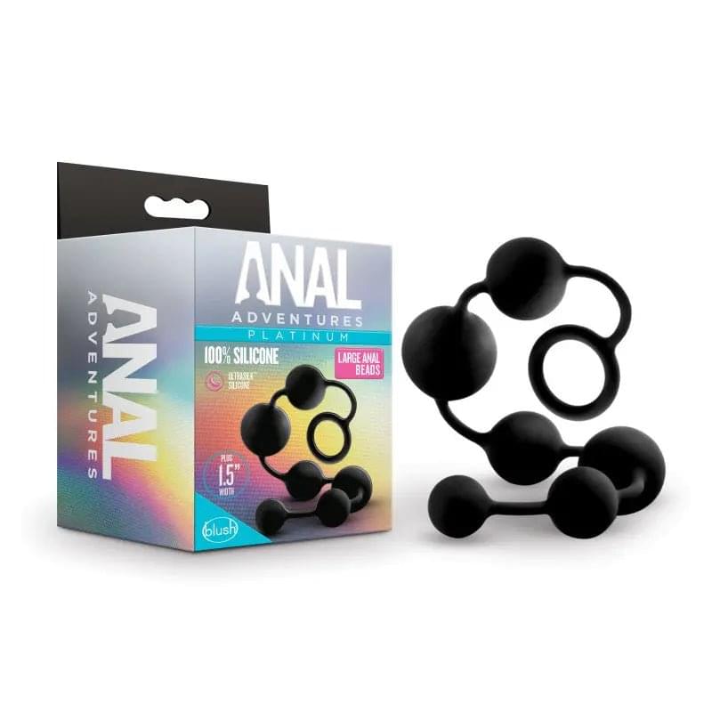 Anal Adventures Platinum Silicone Large Anal Beads -  40 cm Large Anal Beads Blush Novelties Discreet Intimate Essentials.