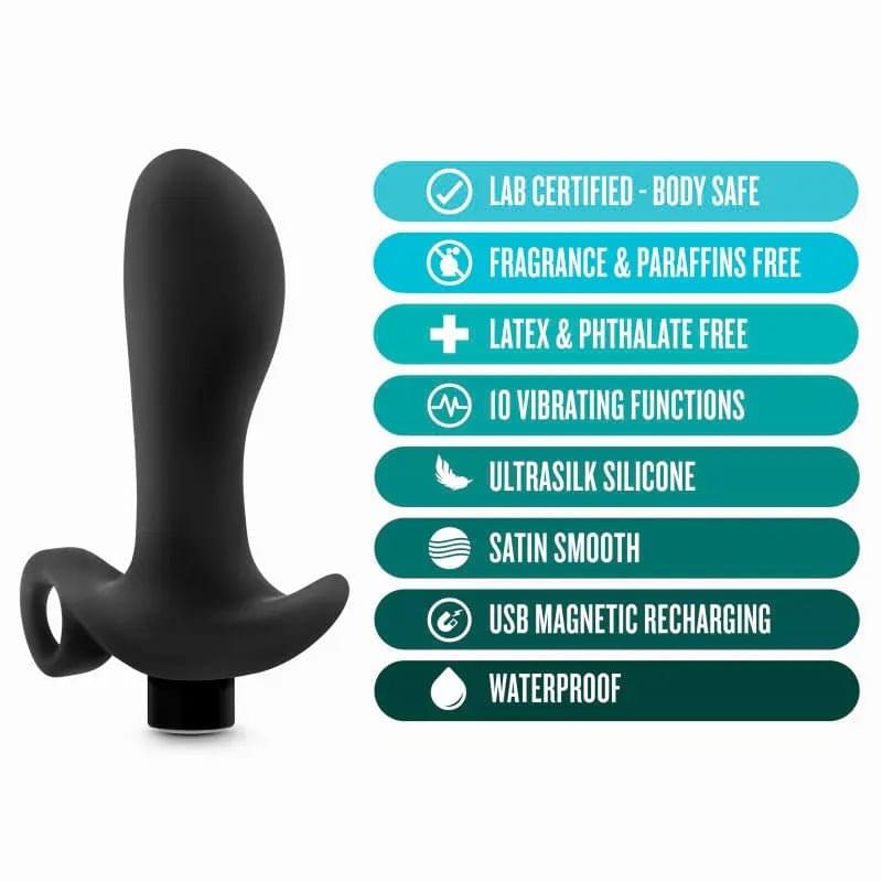 Anal Adventures Platinum Vibrating Prostate Massager 01 -  10.8 cm USB Rechargeable Prostate Massager Blush Novelties Discreet Intimate Essentials.