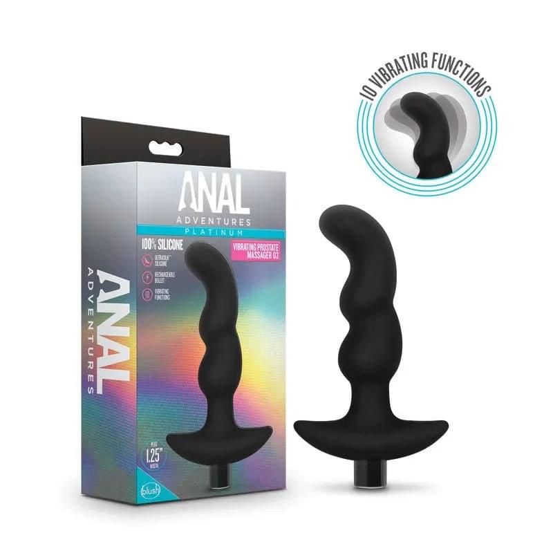 Anal Adventures Platinum Vibrating Prostate Massager 03 -  USB Rechargeable 15.2 cm Prostate Massager Blush Novelties Discreet Intimate Essentials.