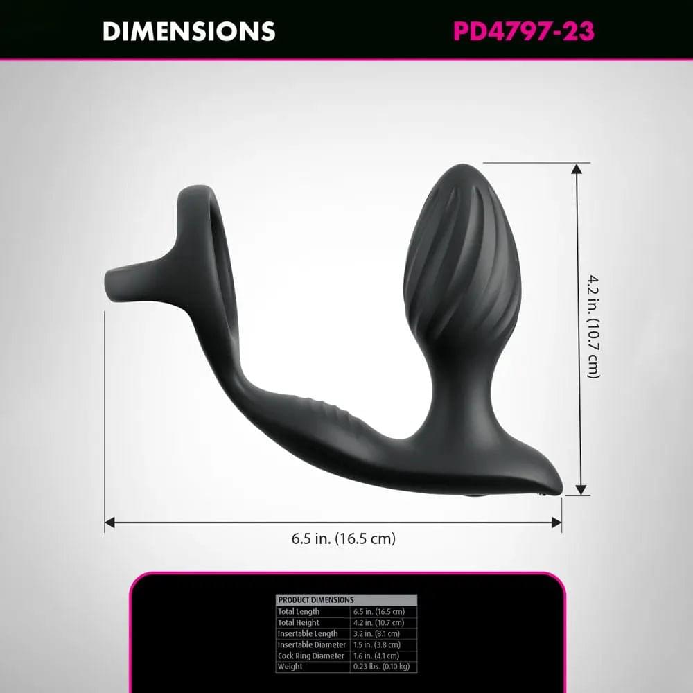 Anal Fantasy Elite Ass-Gasm Gyro-Milk Pro -  USB Rechargeable Gyrating Butt Plug with Cock Ring Pipedream Discreet Intimate Essentials.
