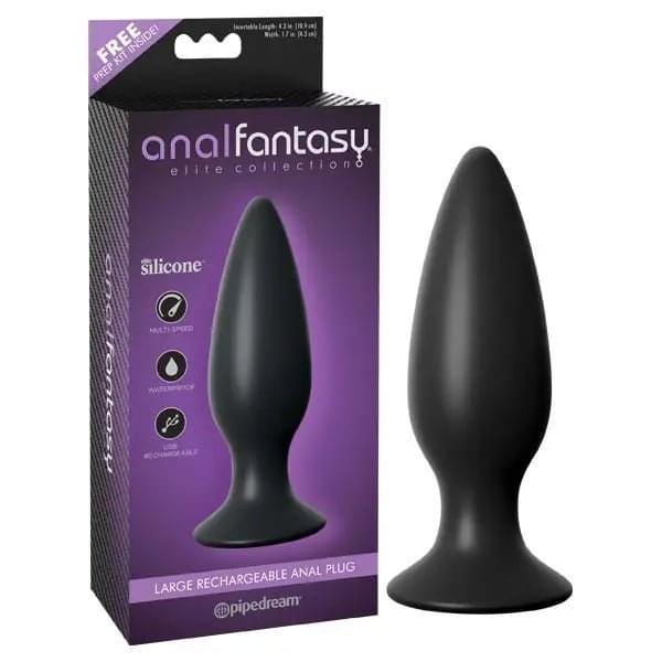 Anal Fantasy Elite Collection Large Rechargeable Anal Plug -  13.5 cm (5.3'') USB Rechargeable Vibrating Butt Plug Pipedream Discreet Intimate Essentials.