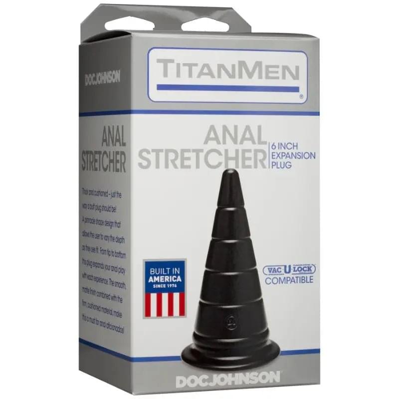 Anal Stretcher 6in Expansion Plug Black TitanMen Discreet Intimate Essentials.