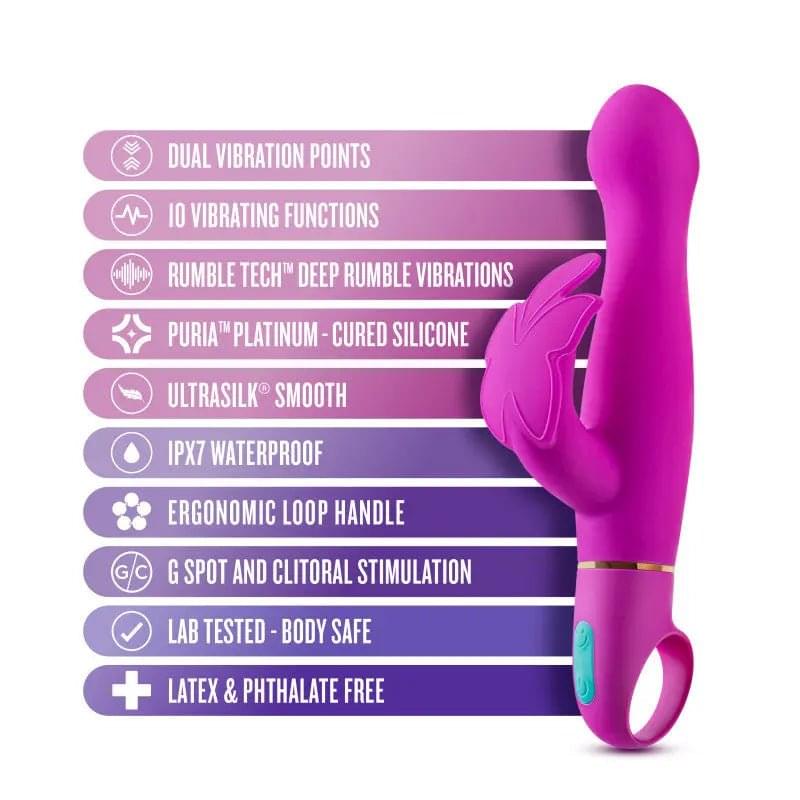 Aria Naughty AF - Plum 18.4 cm Butterfly Vibrator Blush Novelties Discreet Intimate Essentials.