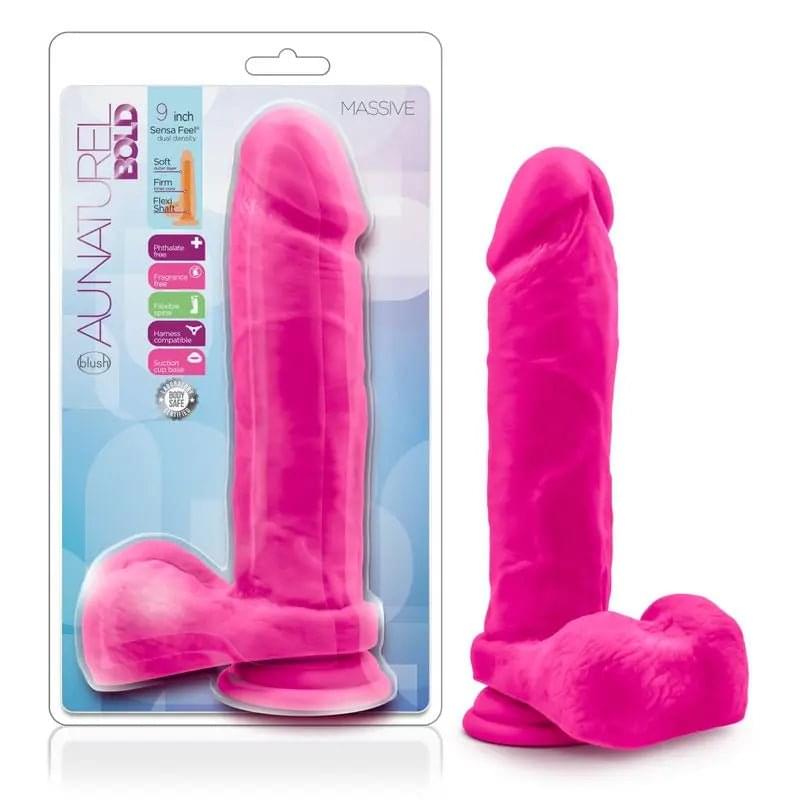 Au Naturel Bold Massive 9in Dildo Pink Au Naturel Discreet Intimate Essentials.