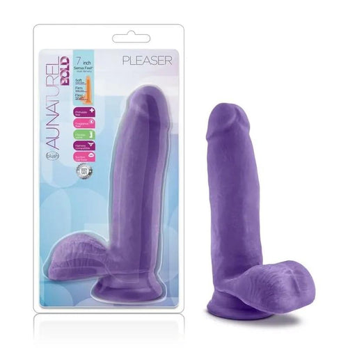 Au Naturel Bold Pleaser 7in Dildo Purple Au Naturel Discreet Intimate Essentials.