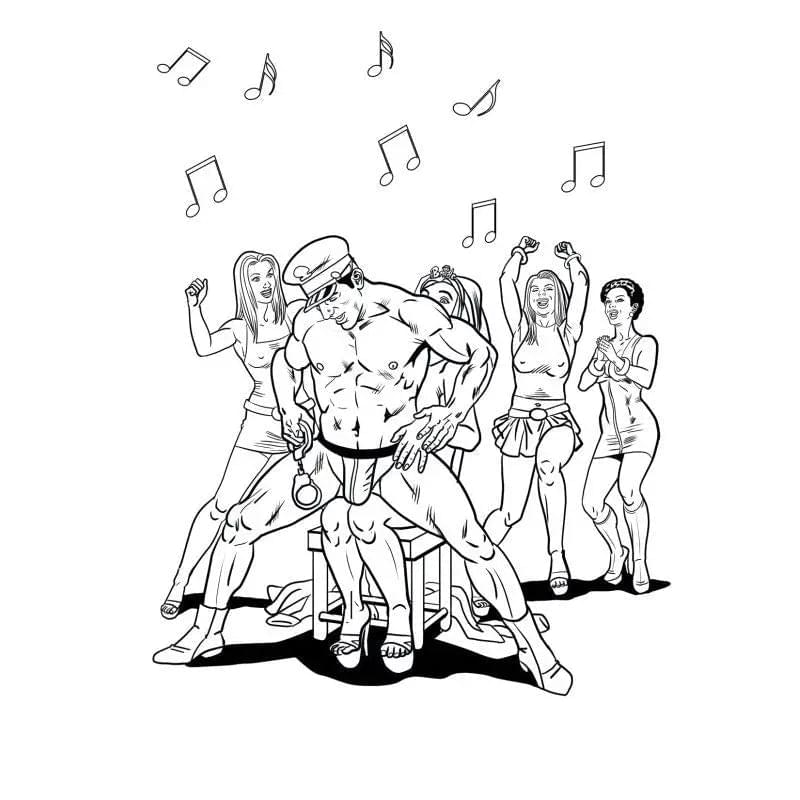 Bachelorette Party Colouring Book Wood Rocket Discreet Intimate Essentials.