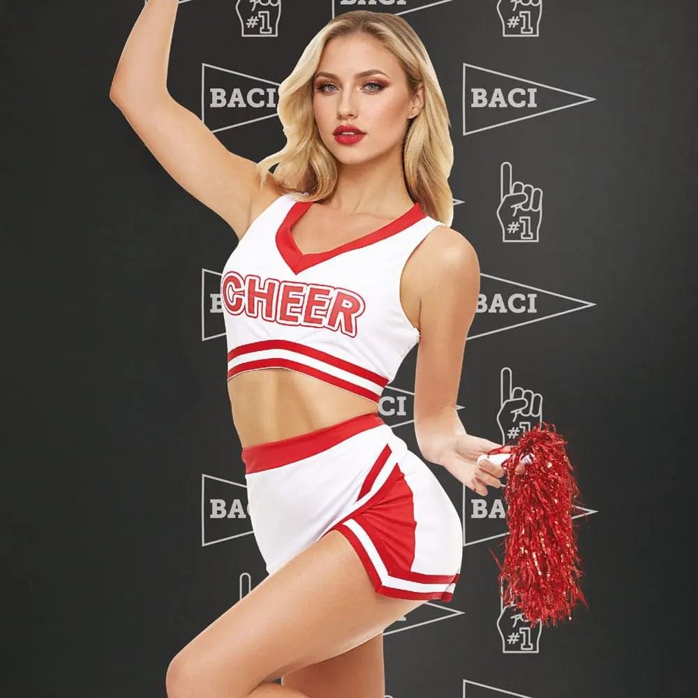 BACI DREAMS Gameday Hottie Set - /Red Cheerleader Costume - One Size XGEN Products Discreet Intimate Essentials.