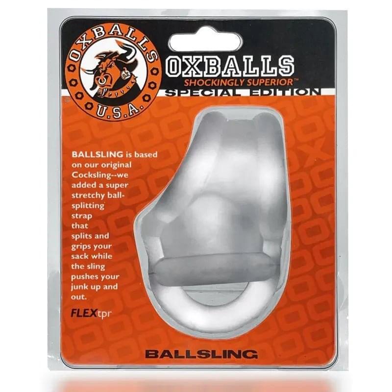 Ballsling Ball Split Sling Clear Ice OxBalls Discreet Intimate Essentials.