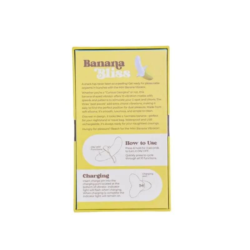 Banana Bliss 13cm Silicone Slimline Vibrator Massager BMS Discreet Intimate Essentials.