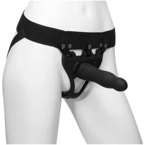 Be Daring 7in Bulbed Dong 2 Pc Hollow Silicone Strap-On Set Body Extension Discreet Intimate Essentials.