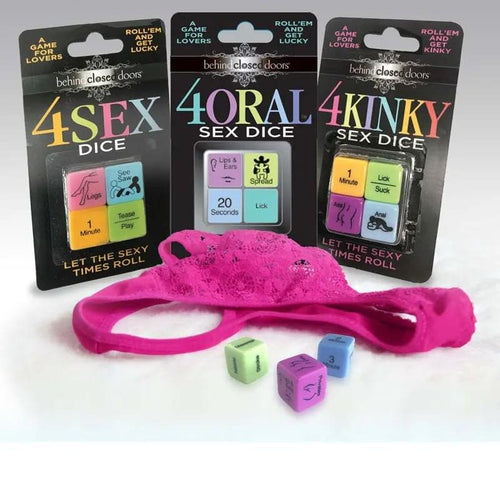 Behind Closed Doors - 4 Kinky Sex Dice - Dice Game for Couples Little Genie Discreet Intimate Essentials.