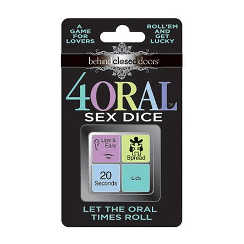 Behind Closed Doors - 4 Oral Sex Dice - Lovers Dice Game Little Genie Discreet Intimate Essentials.