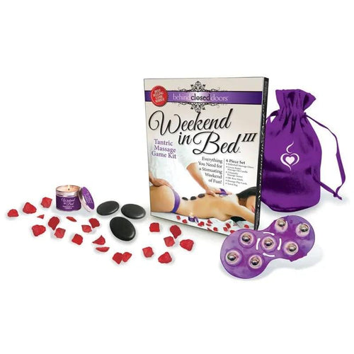 Behind Closed Doors - Weekend In Bed III - Tantric Massage Game Kit Little Genie Discreet Intimate Essentials.
