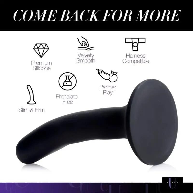 Black Silicone Strap-On Dildo Small Strap U Discreet Intimate Essentials.