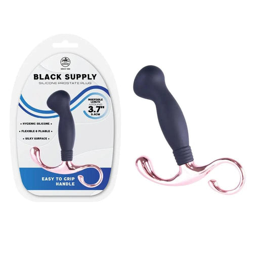 Black Supply - 9.4 cm Silicone Prostate Plug - Black 9.4 cm Silicone Prostate Plug Excellent Power Discreet Intimate Essentials.