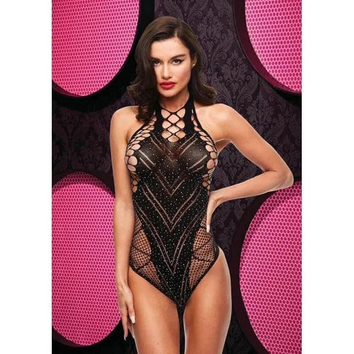 Bling Bling Fishnet Bodysuit Black Lapdance Discreet Intimate Essentials.