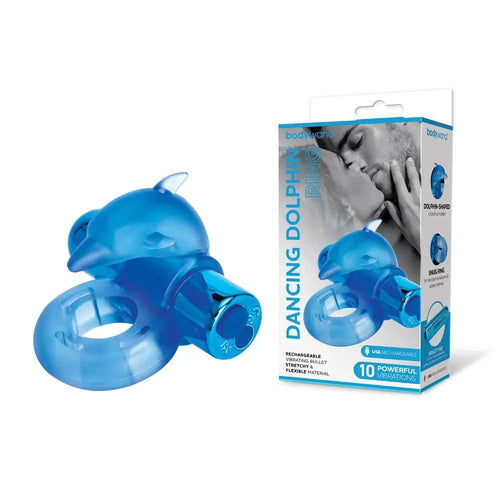 Bodywand Rechargeable Dancing Dolphin Ring -  USB Rechargeable Vibrating Cock Ring Bodywand Discreet Intimate Essentials.
