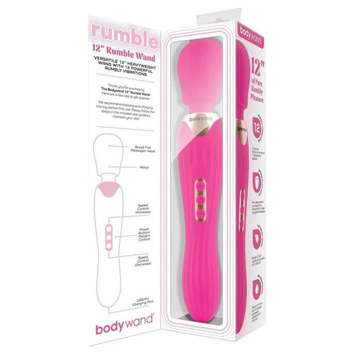 Bodywand RUMBLE WAND 12 Inch - Hot  - Hot  30 cm USB Rechargeable Massage Wand Bodywand Discreet Intimate Essentials.