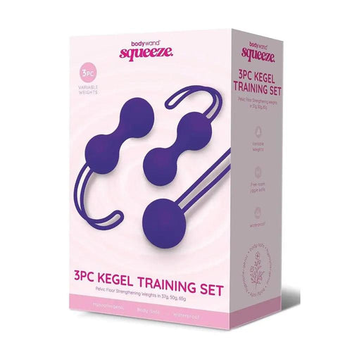 Bodywand Squeeze 3pc Kegel Training Set -  Weighted Kegel Ball Set - 3 Piece Kit Bodywand Discreet Intimate Essentials.