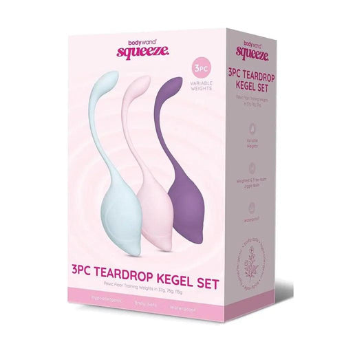Bodywand Squeeze 3pc Teardrop Kegel Set - Weighted Kegel Set - 3 Piece Kit Bodywand Discreet Intimate Essentials.